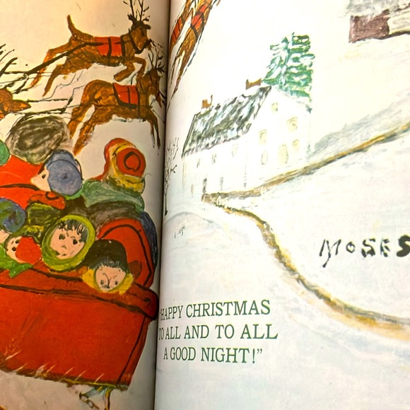 Vintage 1961THE NIGHT BEFORE CHRISTMAS ILLUSTRATED BY GRANDMA MOSES HARDCOVER - Picture 11 of 17